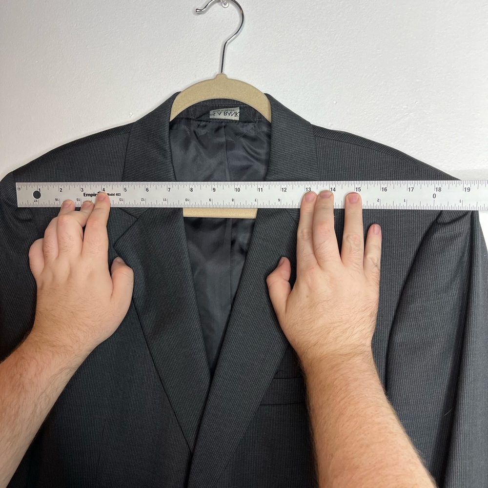 Joseph A Bank 100%WOOL Grey sports coat blazer suit jacket SIZE 42 - Picture 3 of 8